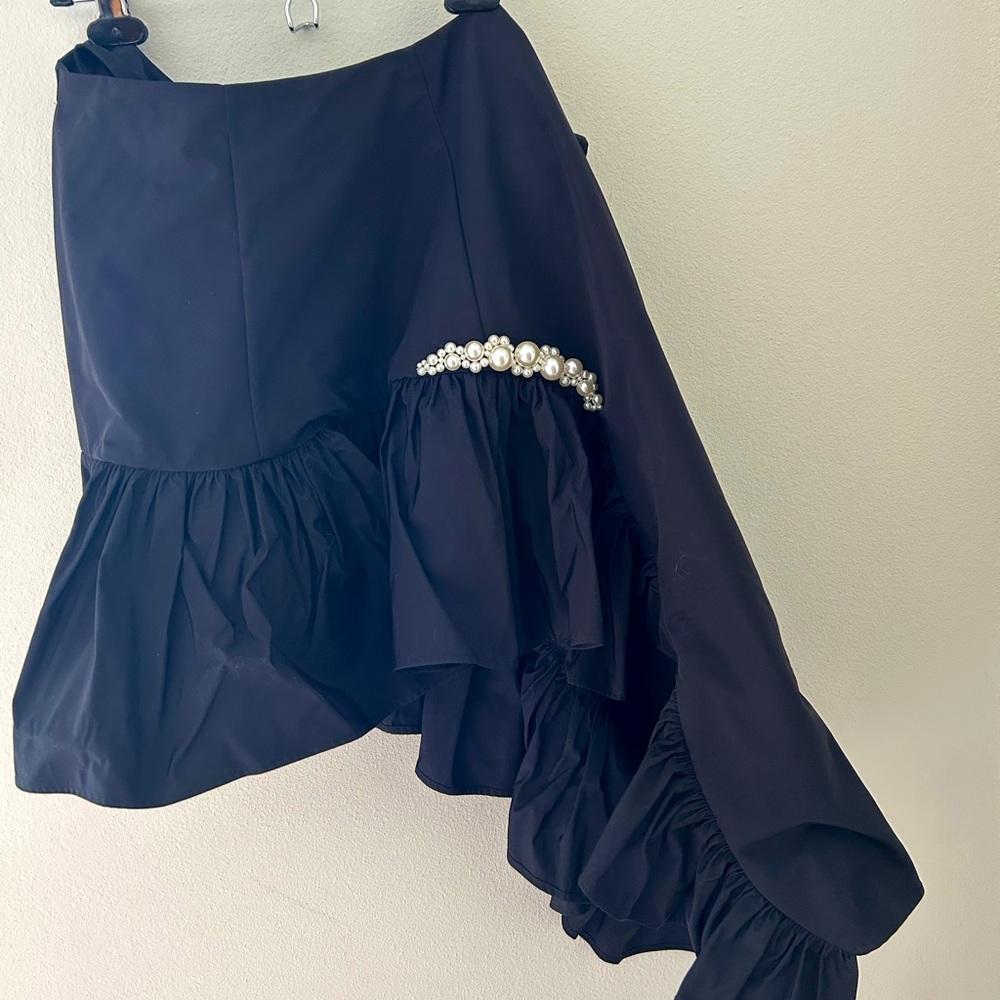 Simone Roscha x HM asymmetrical skirt with pearl detailing